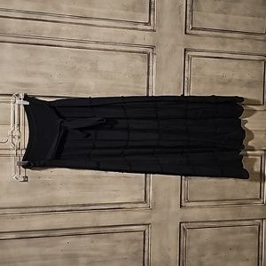 Black tiered gypsy style skirt OR strapless dress - wide smocked band, OSFM